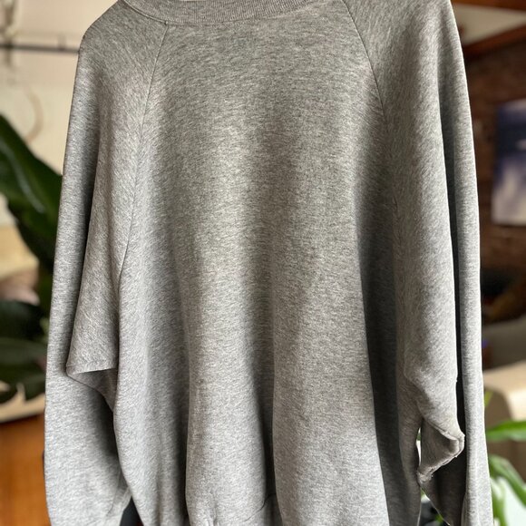 Vintage Heather Grey Fruit of the Loom Raglan Sweatshirt - Picture 3 of 7